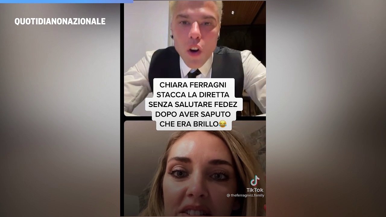 Fedez (visibilmente alticcio) sta per raccontare un segreto intimo a Chiara Ferragni e lei stacca la diretta