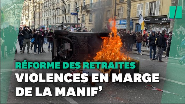 Des violences éclatent en marge de la manifestation contre la réforme des retraites