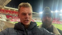 James Copley and Joe Nicholson react as Sunderland defeat Reading in Championship