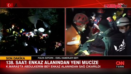 138. saatte 67 yaşındaki Abdulkerim isimli vatandaş ve eşi sağ olarak kurtarıldı