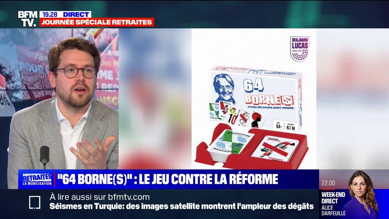 Benjamin Lucas, député EELV, a créé "64 Borne(s)", un jeu de société pour aborder la réforme des retraites "de façon ludique"