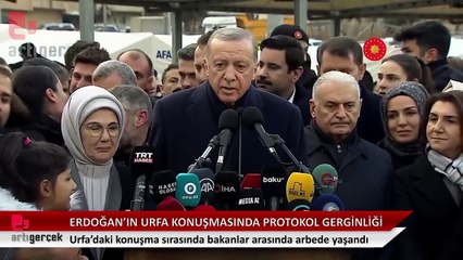 Erdoğan'ın Urfa'daki konuşması sırasında protokol gerginliği yaşandı