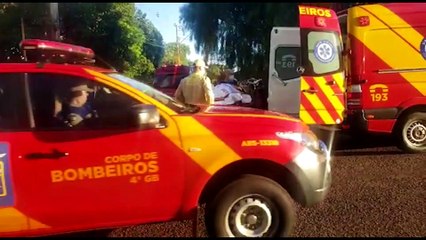 Casal fica gravemente ferido em colisão entre CG 160 e Dodge Ram no Paulo Godoy