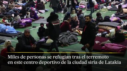 Miles de víctimas del terremoto en Siria se refugian en el estadio de Latakia