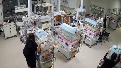 Yenidoğan ünitesinde deprem paniği! Hemşireler hayatlarını böyle hiçe saydı