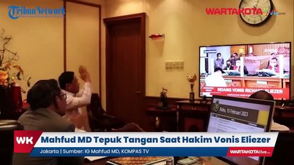 Tepuk Tangan Mahfud MD saat Hakim Jatuhkan Vonis Ringan untuk Richard Eliezer