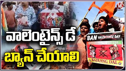 Bajrang Dal Calls For Ban On Valentine's Day | Hyderabad | V6 News