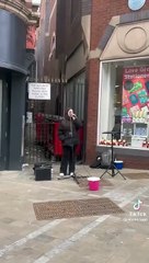 Crowd gathers in Leeds city centre to watch beautiful moment elderly couple dance to busker's rendition of 'Hallelujah'