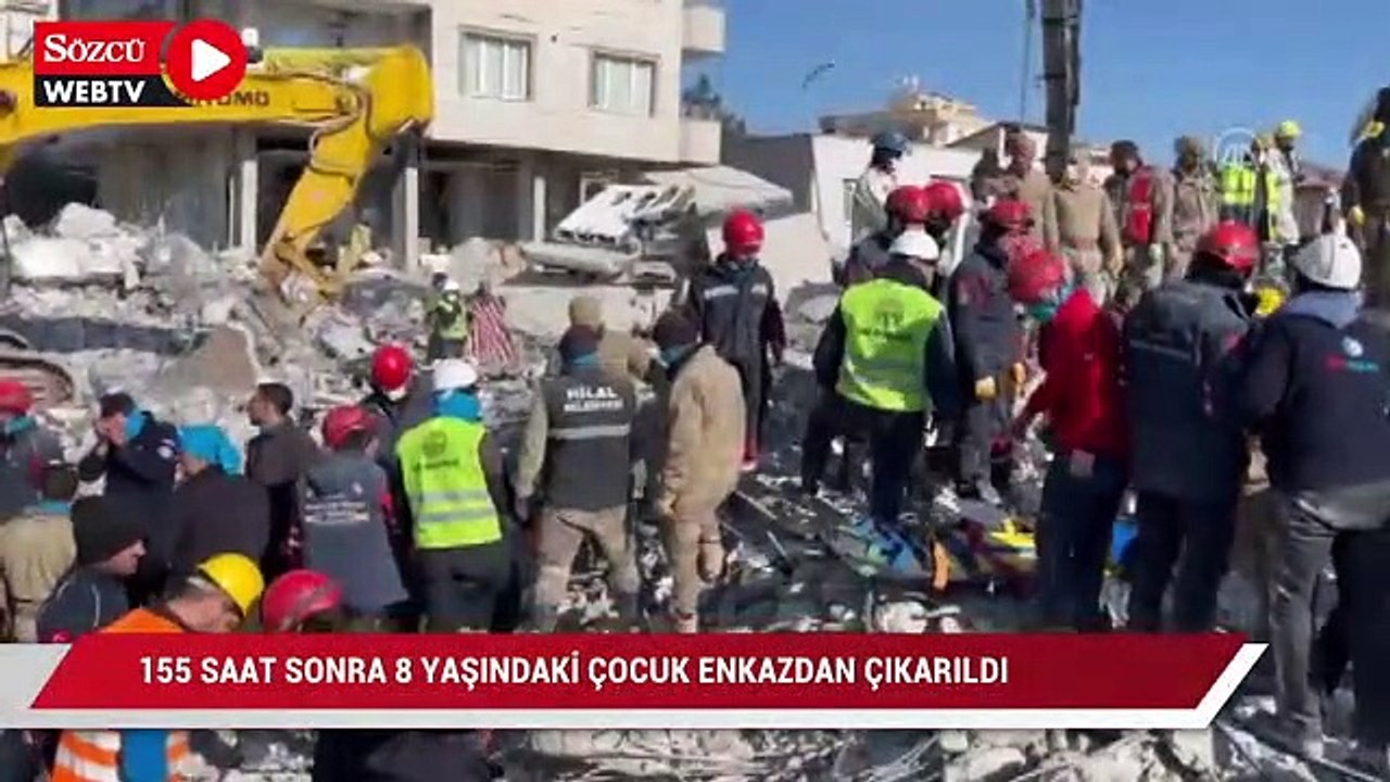 Nurdağı ilçesinde 155 saat sonra 8 yaşındaki çocuk enkazdan çıkarıldı