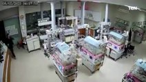 كاميرا مراقبة توثق لحظة حدوث زلزال تركيا من داخل إحدى المسشفيات.. شاهد كيف تصرف الممرضات