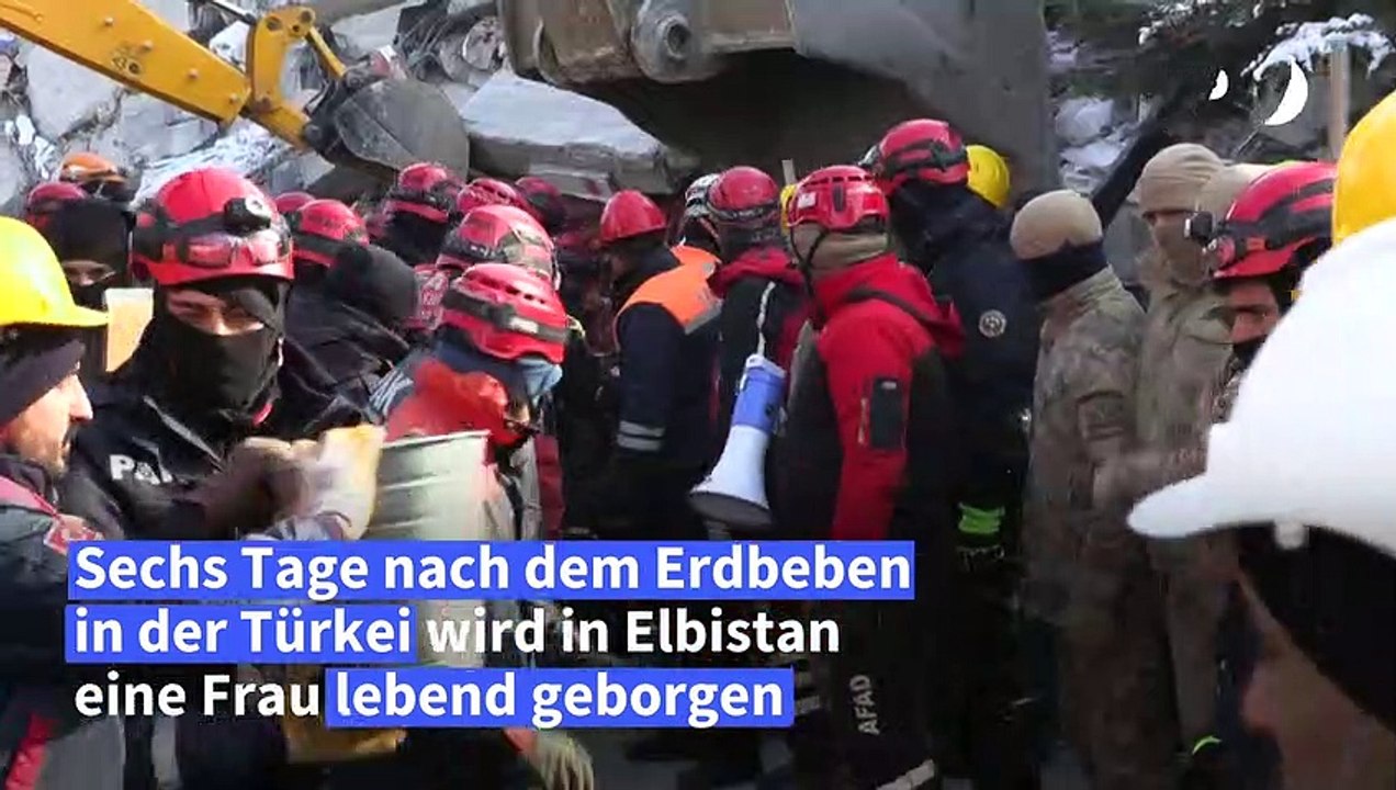 Sechs Tage nach Beben: Frau in der Türkei lebend aus Trümmern geborgen