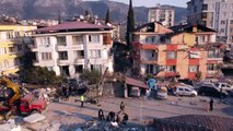 Vues aériennes des bâtiments ravagés par le séisme à Antakya, en Turquie