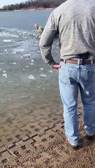 Man Saves Dog From Drowning in Frozen Lake