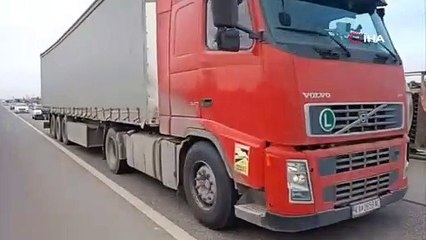 Tekirdağ'da doğalgaz yüklü tanker devrildi: 1 yaralı