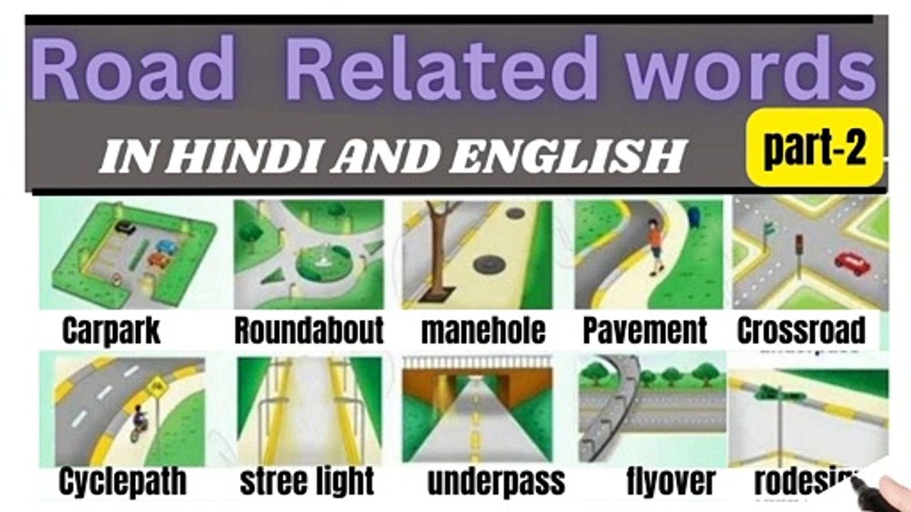 Part-1Road related word meaning in hindi and meaning/commen word meaning#learn english#english#sabdcosh111
