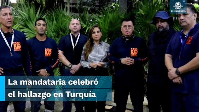 Rescatistas de Quintana Roo encuentran personas con vida en Turquía; gobernadora comparte video