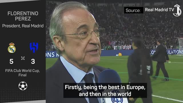 Perez proud of 'invincible' Real Madrid after Club World Cup glory