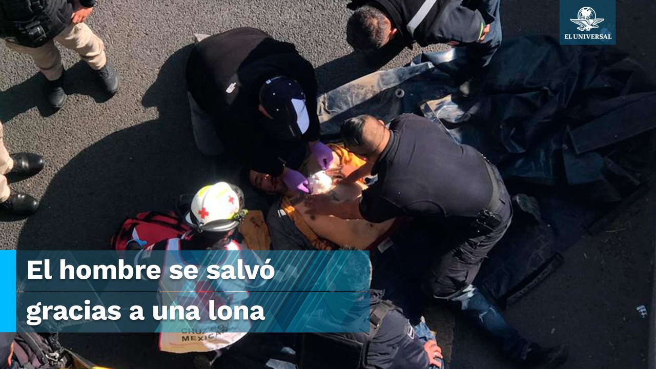 Joven con crisis emocional se lanza de puente en San Luis Potosí, y se salva