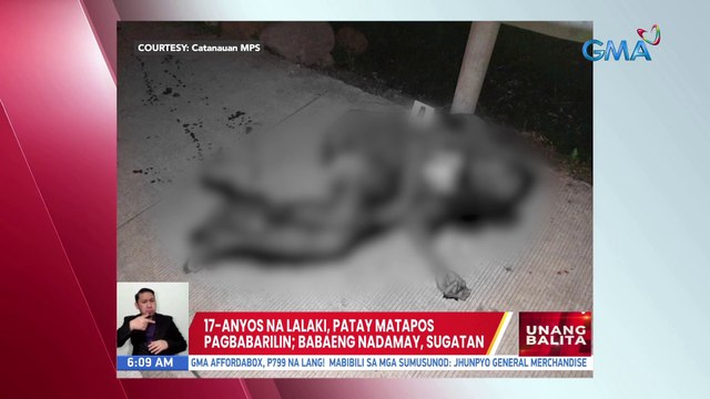 17-anyos na lalaki, patay matapos pagbabarilin; babaeng nadamay,sugatan | UB
