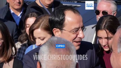 Скачать видео: Cipro sceglie Christodoulides come nuovo presidente della Repubblica