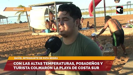 Con las altas temperaturas, posadeños y turista colmaron la playa de Costa Sur