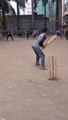Vivek Shukla batting underarm box cricket __ fielder injured very badly__underarm box cricket mumbai.mp4