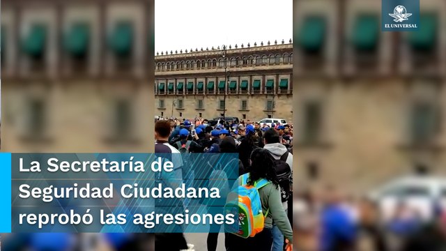En riña con vendedores ambulantes en el Zócalo, 5 policías resultan heridos