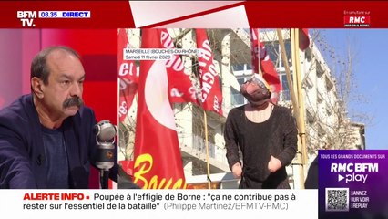 Poupée gonflable pendue à l'effigie d'Élisabeth Borne: "Ce n'est pas bon pour le mouvement social", juge Philippe Martinez