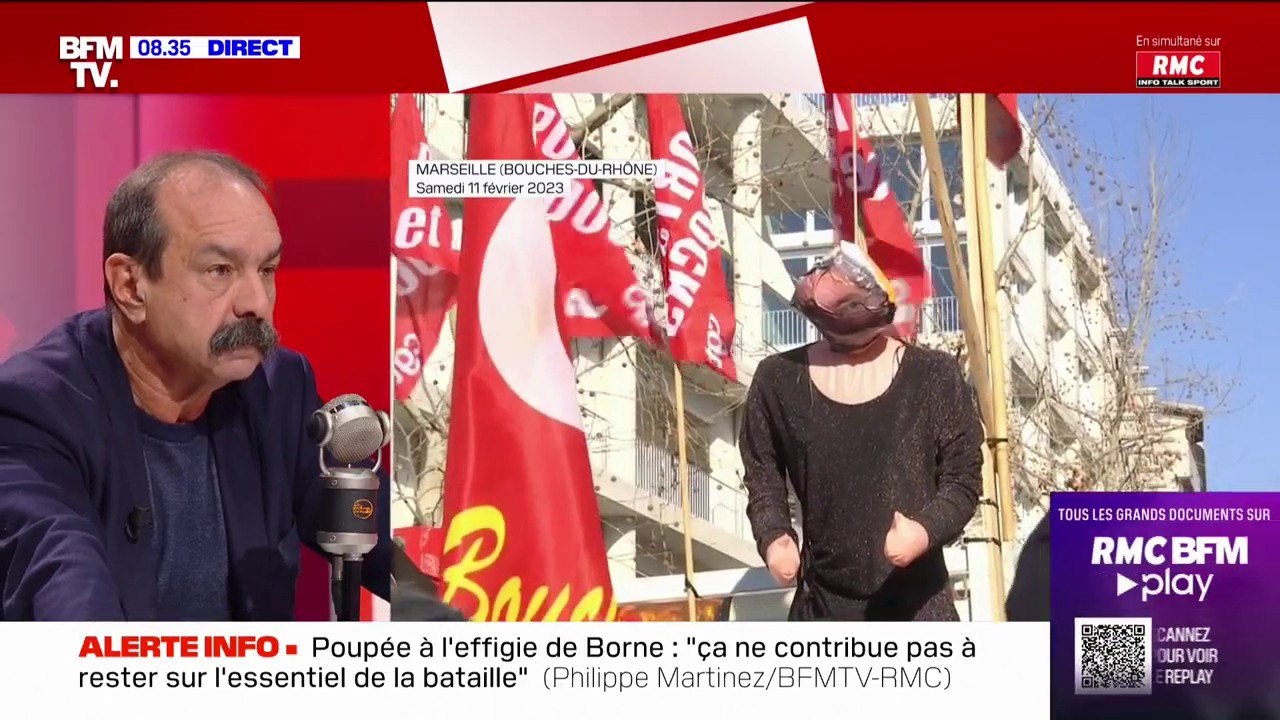 Poupée gonflable pendue à l'effigie d'Élisabeth Borne: "Ce n'est pas bon pour le mouvement social", juge Philippe Martinez