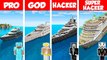 Minecraft PRO vs GOD vs HACKER MODERN SHIP HOUSE  YACHT BUILD CHALLENGE in Minecraft  Animation