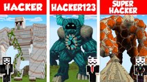 Minecraft HACKER vs HACKER vs HACKER GOLEM HOUSE BUILD CHALLENGE in Minecraft  Animation