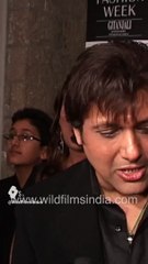 Govinda with wife Sunita, son and daughter at Vikram Phadnis Show,  Lakme Fashion Week