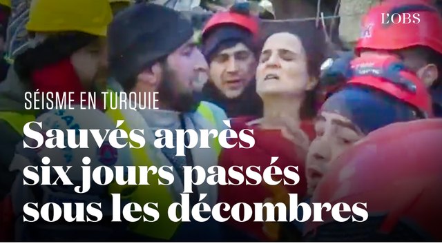 Une femme et un petit garçon sortis vivants des décombres six jours après le séisme en Turquie