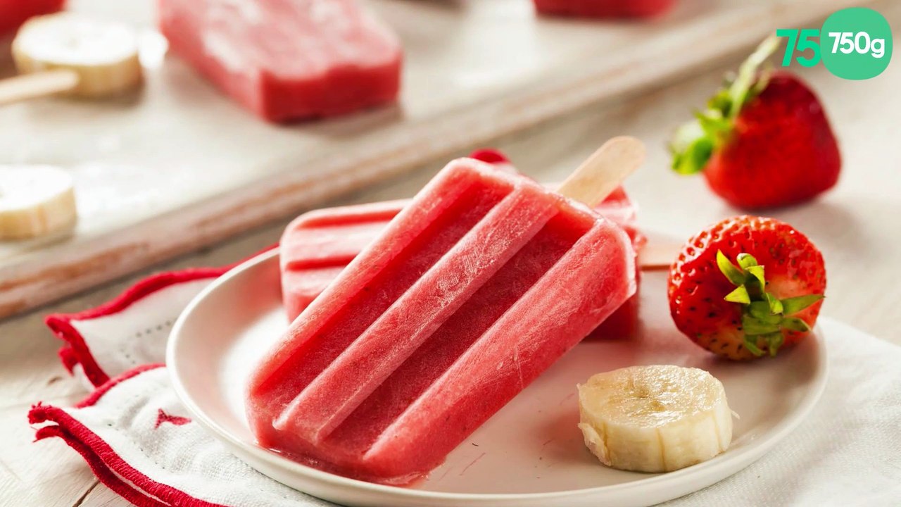Bâtonnets glacés à la fraise