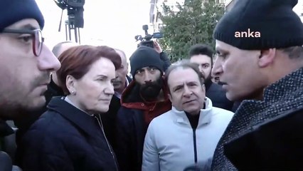 Depremzede Akşlener'i görünce sesi titredi! "25 kişi çadırda yatıyoruz"