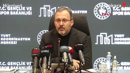 Bakan Kasapoğlu depremzedelerin yurtlara yerleştirilmelerine ilişkin açıklamada bulundu.