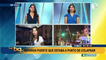 Comas: así van los trabajos de reparación de puente peatonal tras denuncia de Buenos Días Perú