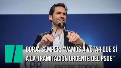 Borja Sémper: "Vamos a votar que sí la tramitación urgente del PSOE"