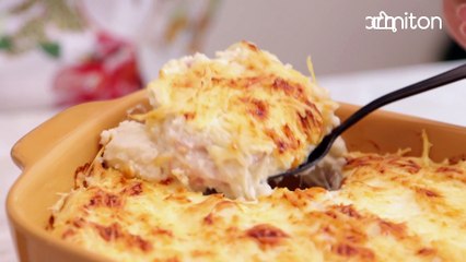 C'est parti pour un plat chou-fleur gratiné au jambon, que c’est bon !