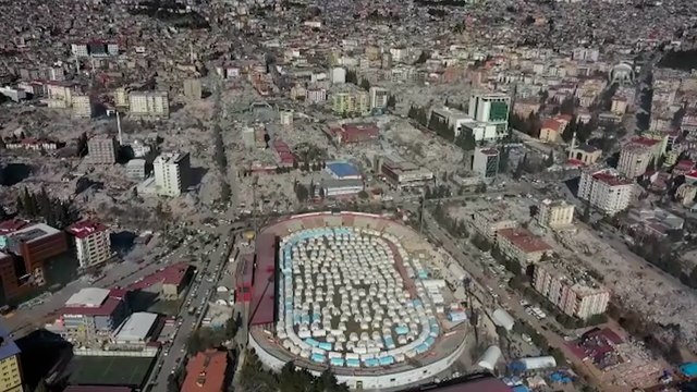 Kahramanmaraş'taki yıkım havadan görüntülendi