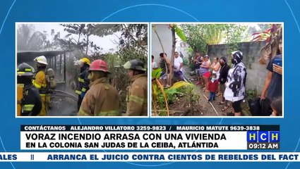 ¡Vivienda fue pasto de las llamas en col. San Judas, La Ceiba!