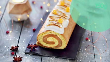 Bûche de Noël caramel et clémentine