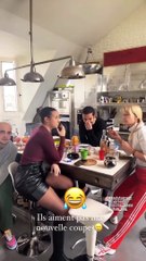 Joalukas Noah, sa mère Isabelle Camus et des amis.