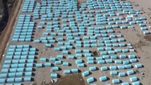 Diyarbakır'da kurulan çadır kent böyle görüntülendi