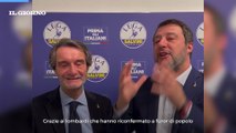 Salvini e Fontana festeggiano la vittoria alle regionali
