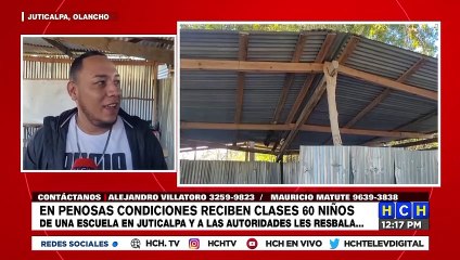 ¡Triste realidad! En medio de "cuatro láminas" reciben clases, en pleno Centro de Juticalpa