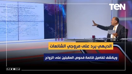 الديهي يكشف تفاصيل قائمة فحوص المقبلين على الزواج وأسعارها.. ويرد على مروجي الشائعات