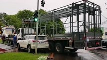Caminhão e SW4 se envolvem em acidente na Avenida Brasil