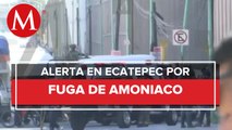 Por fuga de amoniaco, desalojan a trabajadores en empresa en Ecatepec