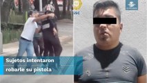 Capturan en Tlalpan a presuntos delincuentes que sometieron a golpes a policía de la SSC
